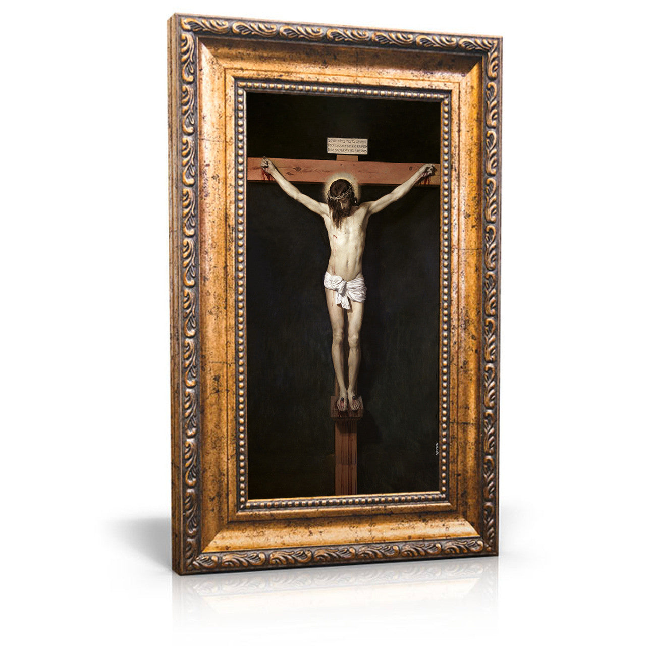 Christ Crucified painting by Diego Velázquez (1632) - Framed Canvas 6" X 11" - Crucifixion of Jesus