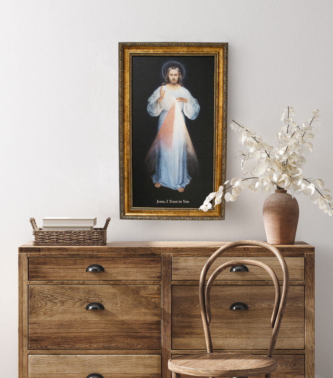 Divine Mercy (Vilnius) - Framed Canvas 12" X 22"