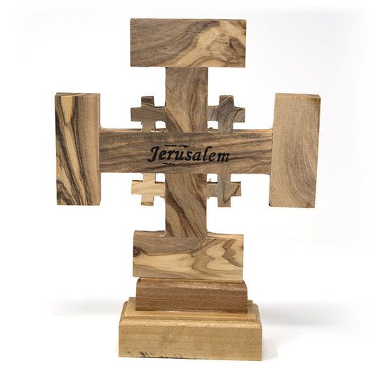 Olive Wood Jerusalem Cross