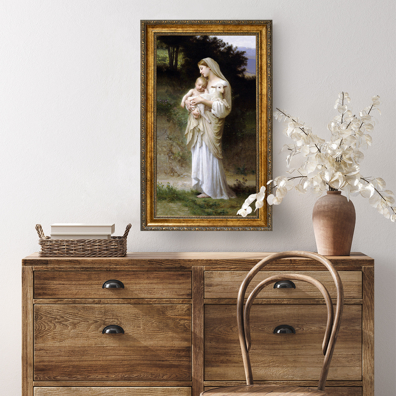 L'Innocence painting by William-Adolphe Bouguereau (1881) - Framed Canvas - 12" x 22"