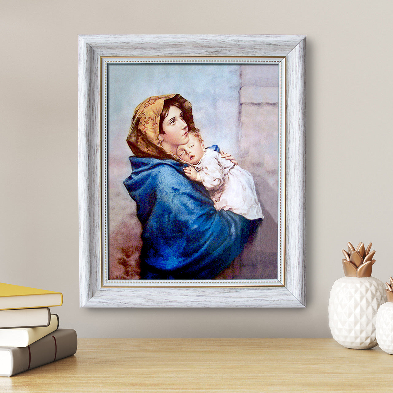 Madonna of the Streets painting by Roberto Ferruzzi (1897) - White Frame - Framed Canvas - 8" x 10"