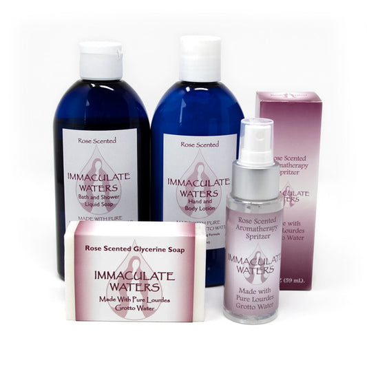Immaculate Waters || Self-Care Pack: Assorted Rose Scented Gifts made with Lourdes Water
