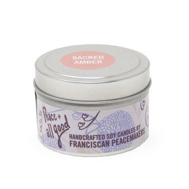 Franciscan Peacemakers | 4 Oz Soy Candle - Sacred Amber