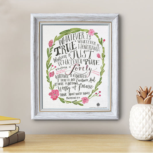 Philippians 4:8 - Framed Canvas