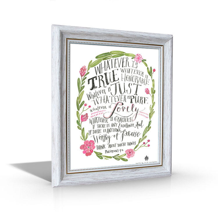 Philippians 4:8 - Framed Canvas