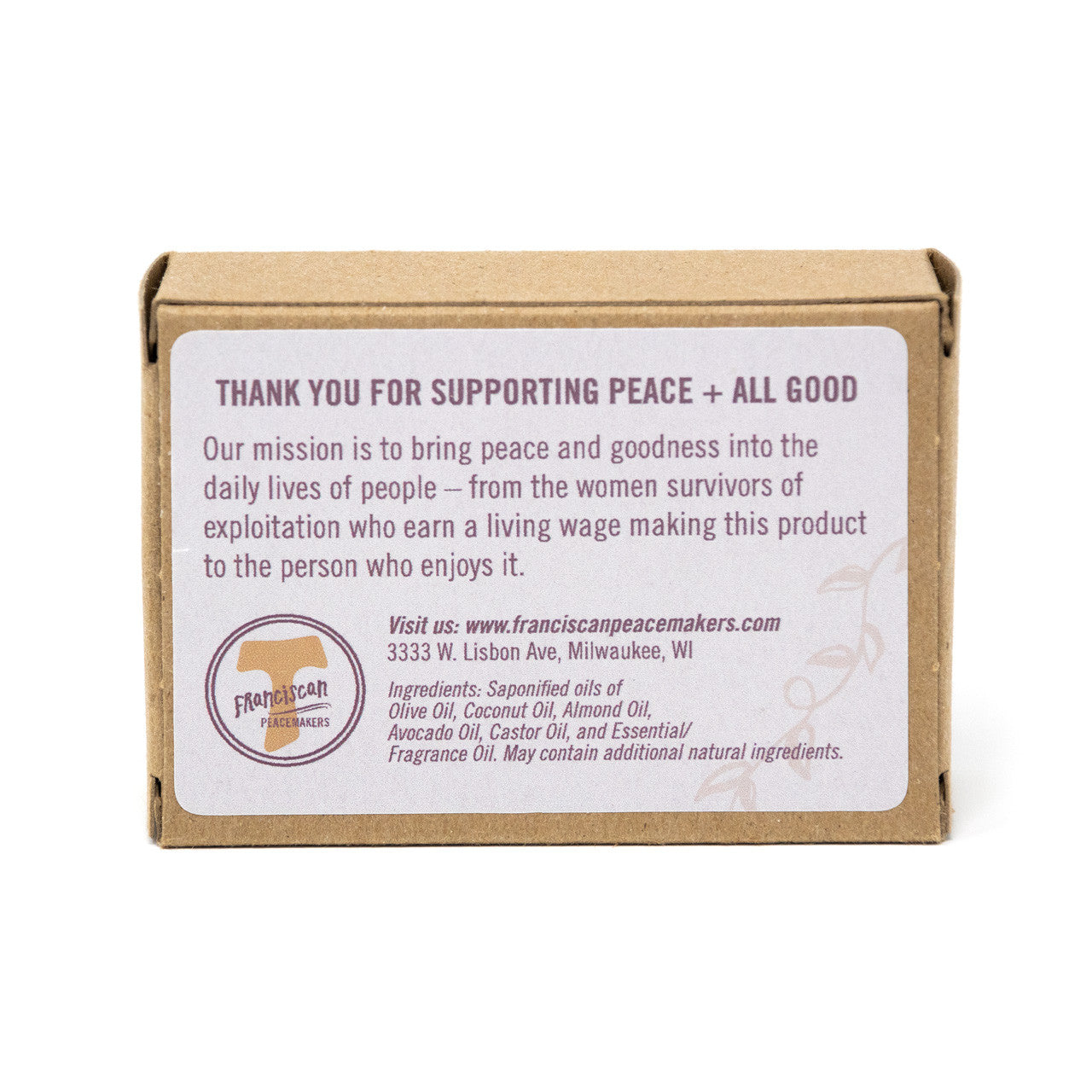 Franciscan Peacemakers | 3-Pack Soap Bars - Coconut Lime, Lemon Verbena, Citrus Blend