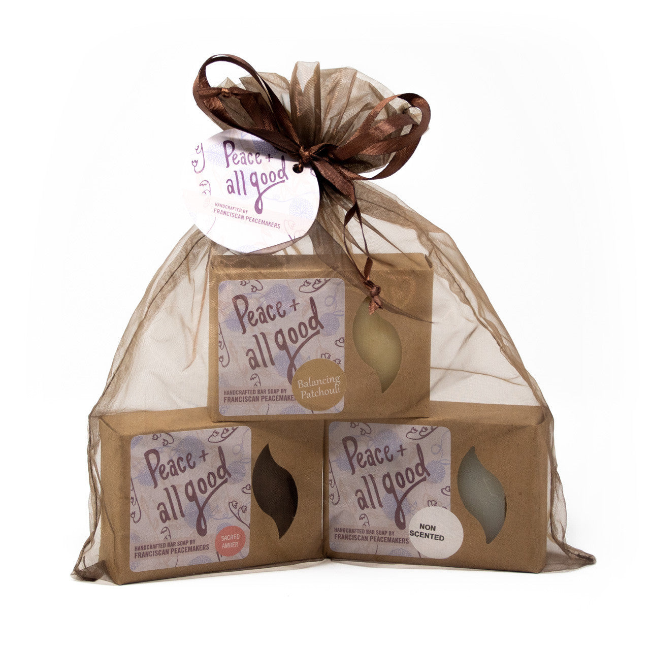 Franciscan Peacemakers | 3-Pack Soap Bars - Sacred Amber, Non-Scented, Patchouli