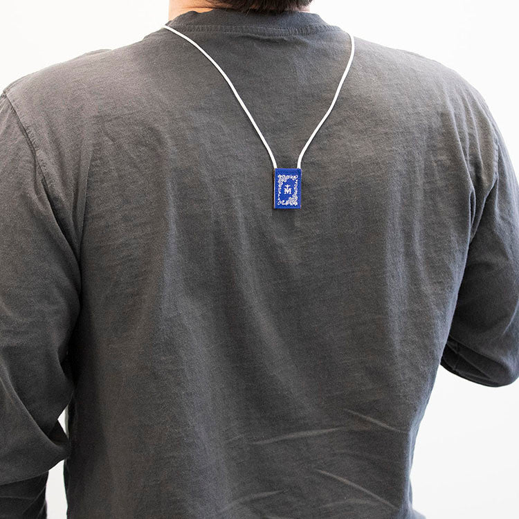 Premium Brown Scapular | Blue & White Rose - Original 15"