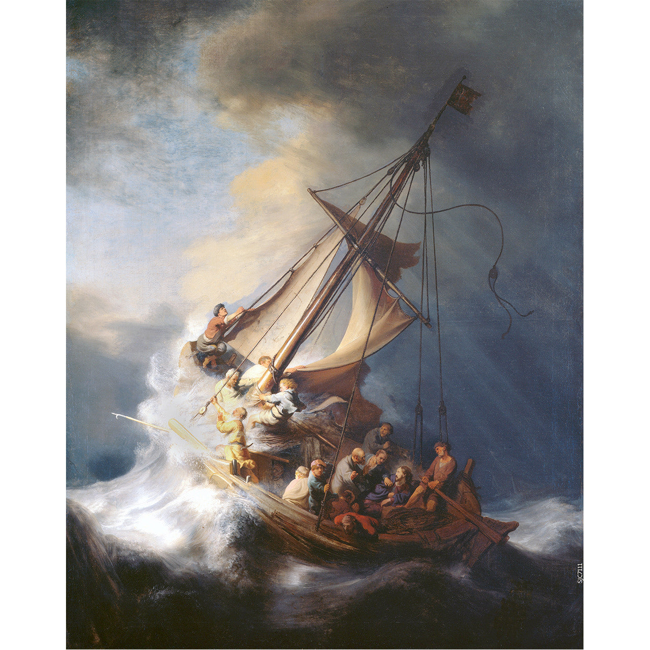 The Storm on the Sea of Galilee painting by Rembrandt (1633) - Canvas Print - Christ in the Storm