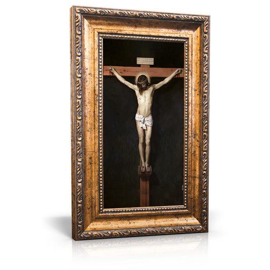 Christ Crucified painting by  Diego Velázquez (1632) - Framed Canvas 6" X 11" - Crucifixion of Jesus