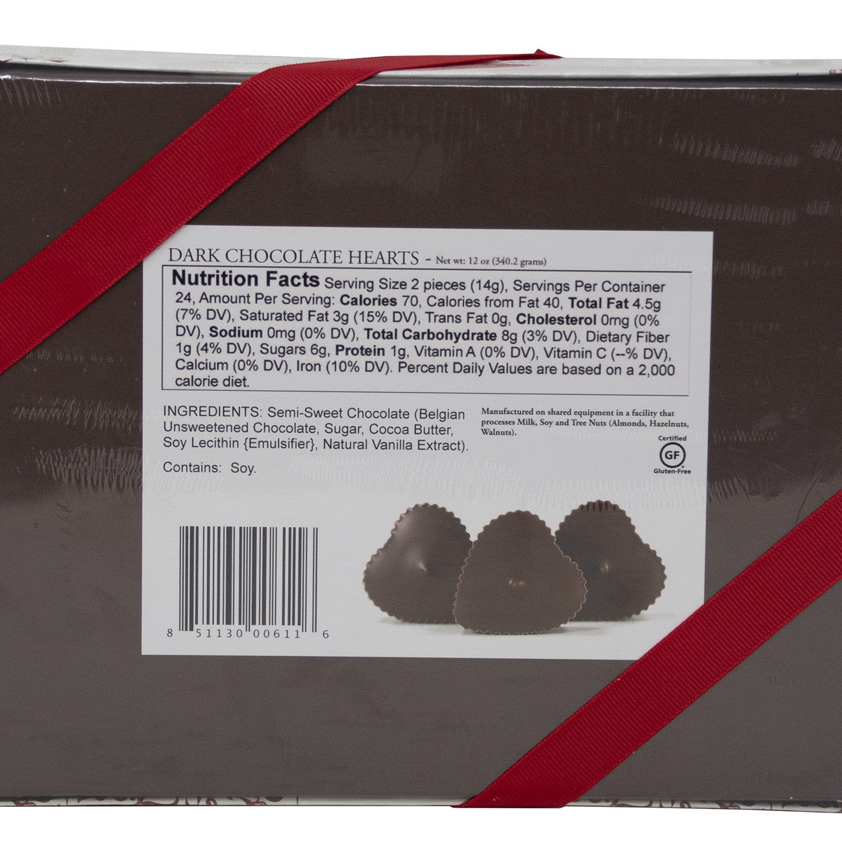 Trappistine Quality Candy || Dark Chocolate Hearts - From the Nuns of Mount St. Mary's Abbey