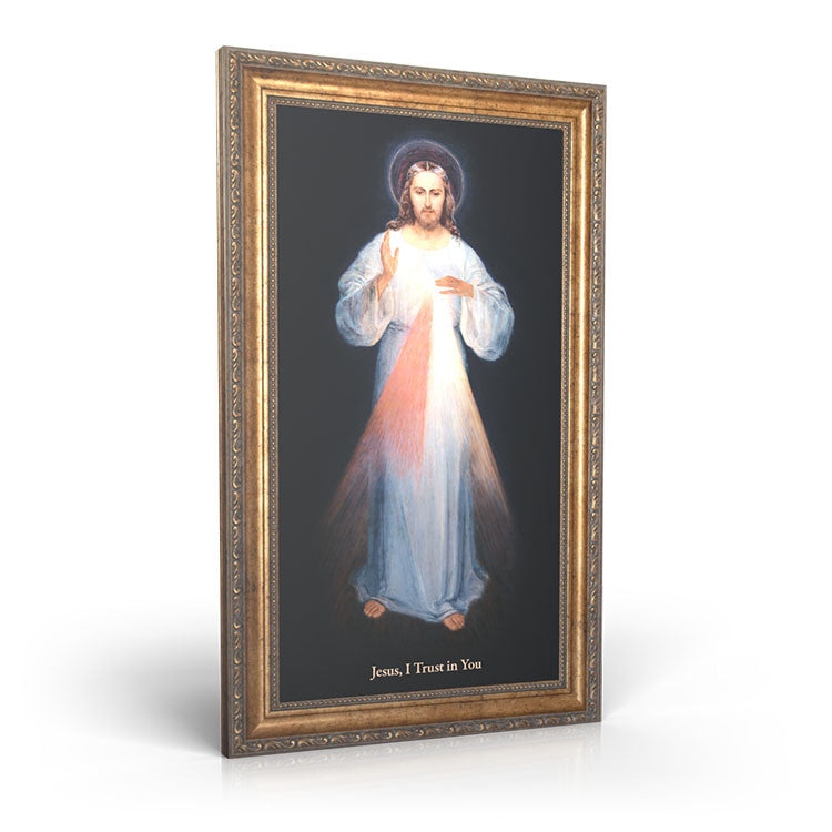 Divine Mercy (Vilnius) - Framed Canvas 12" X 22"