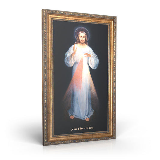 Divine Mercy (Vilnius) - Framed Canvas 12" X 22"