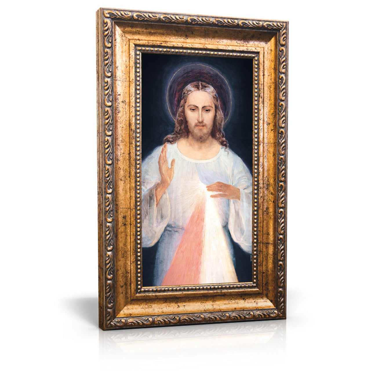 Face of Jesus - Framed Canvas 6" X 11" - Divine Mercy Vilnius