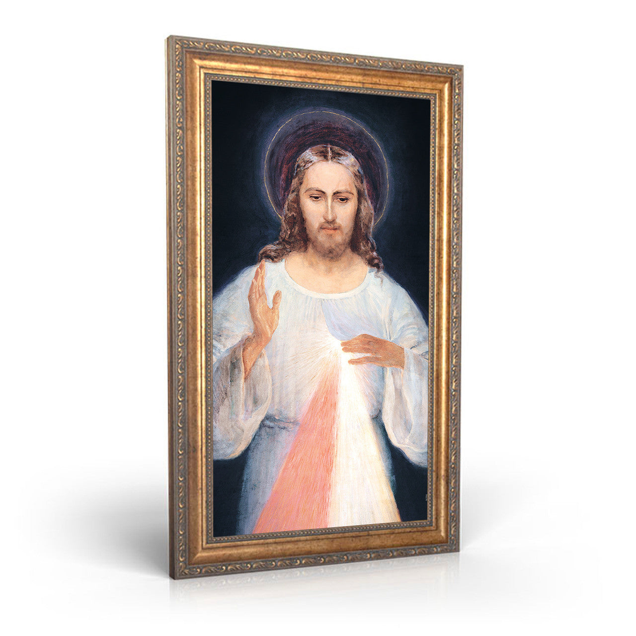 Face of Jesus - Framed Canvas - 12" x 22" - Divine Mercy Vilnius