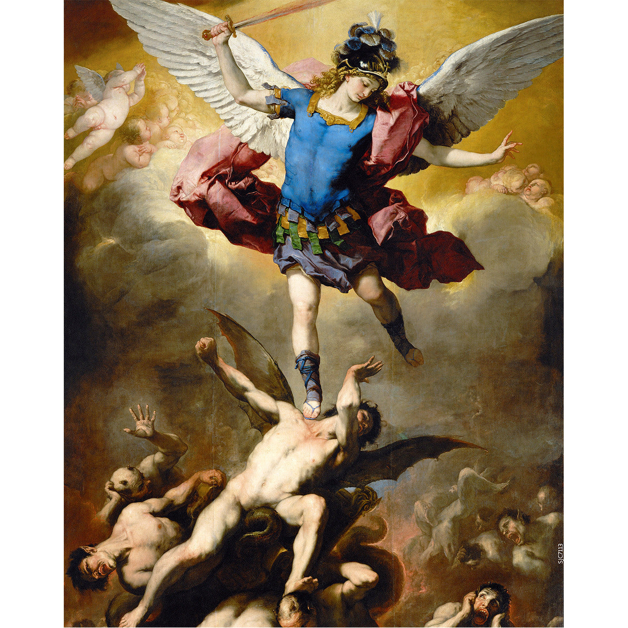 The Fall of the Rebel Angels paint by Luca Giordano (1666) - Canvas Print - 8" x 10"