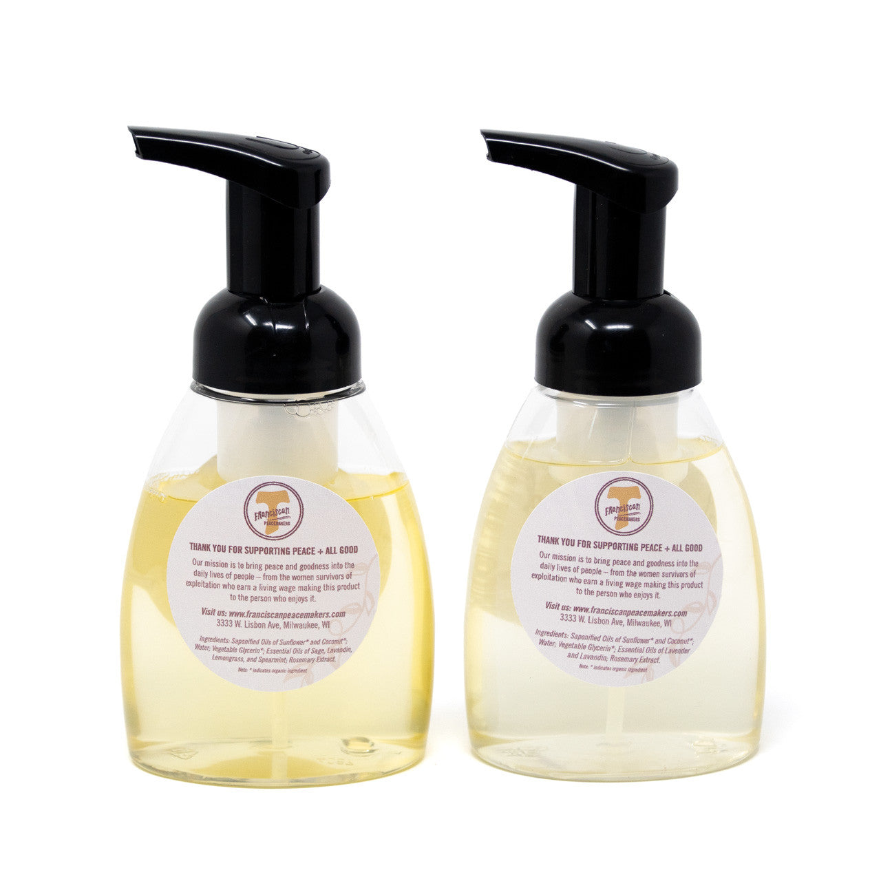 Franciscan Peacemakers | 2-Pack Foaming Hand Soap - Lavender and Prairie Sage