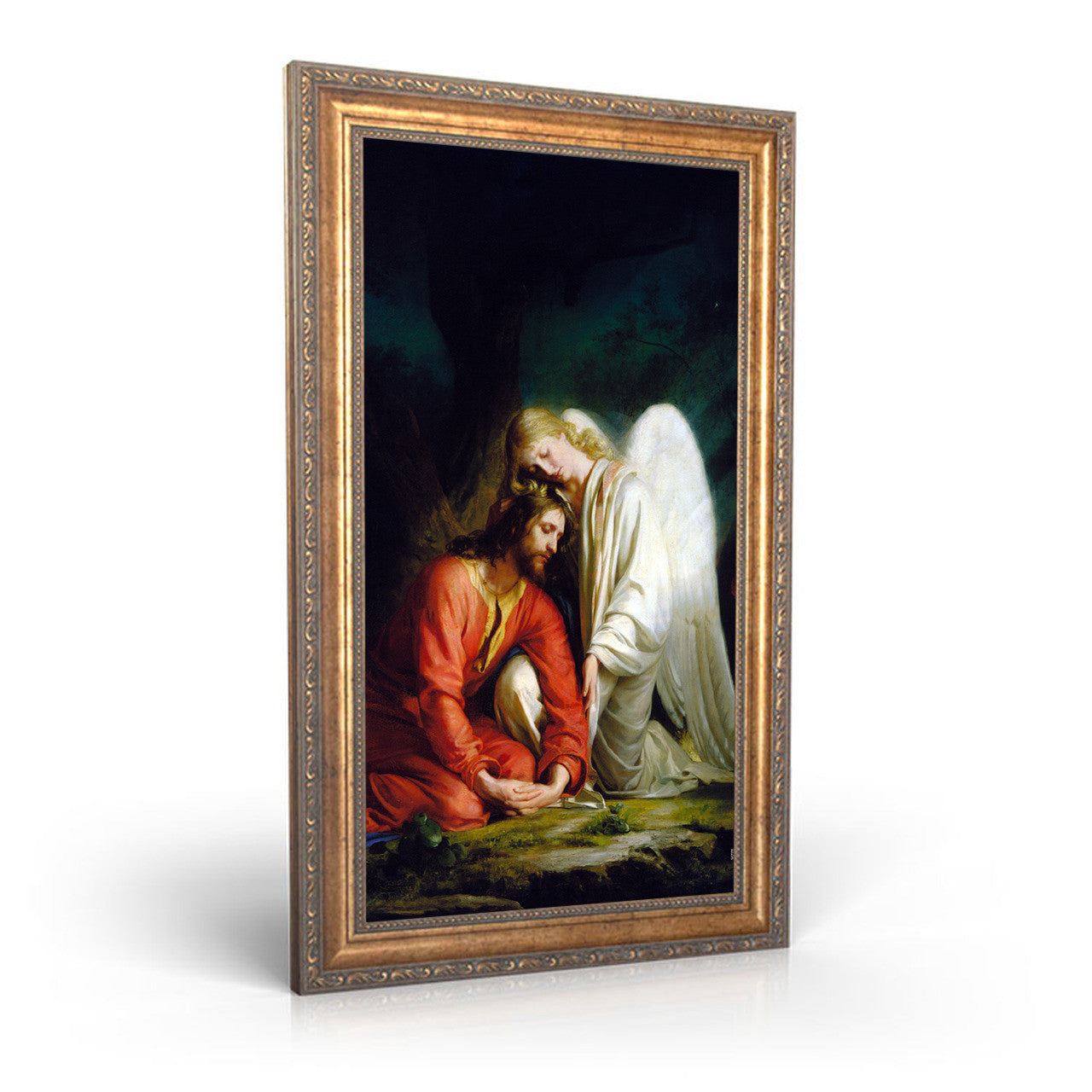 Gethsemane painting by Carl Heinrich Bloch (1873) - Canvas Print - 8" x 10" - Christ Comforted by an Angel