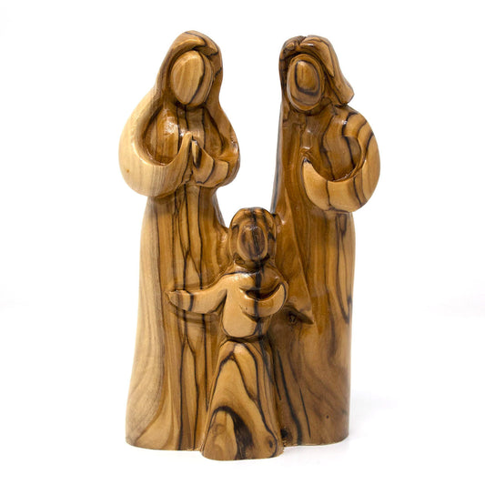 Bethlehem Cooperative || Olive Wood Statue (Dark) - Holy Family