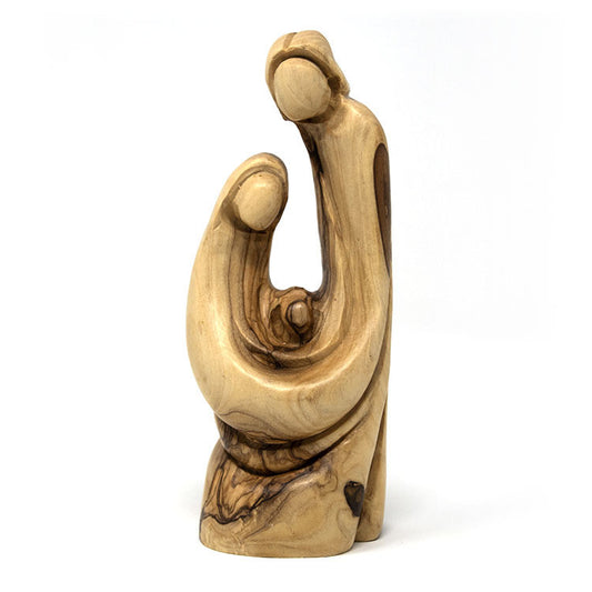 Olive Wood Holy Family Statue