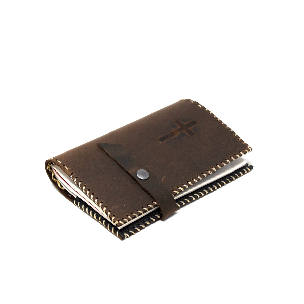 OreMoose || Magnificat Cover (Grizzly Bear) - Handmade Leather Magnificat Cover with Cross Design