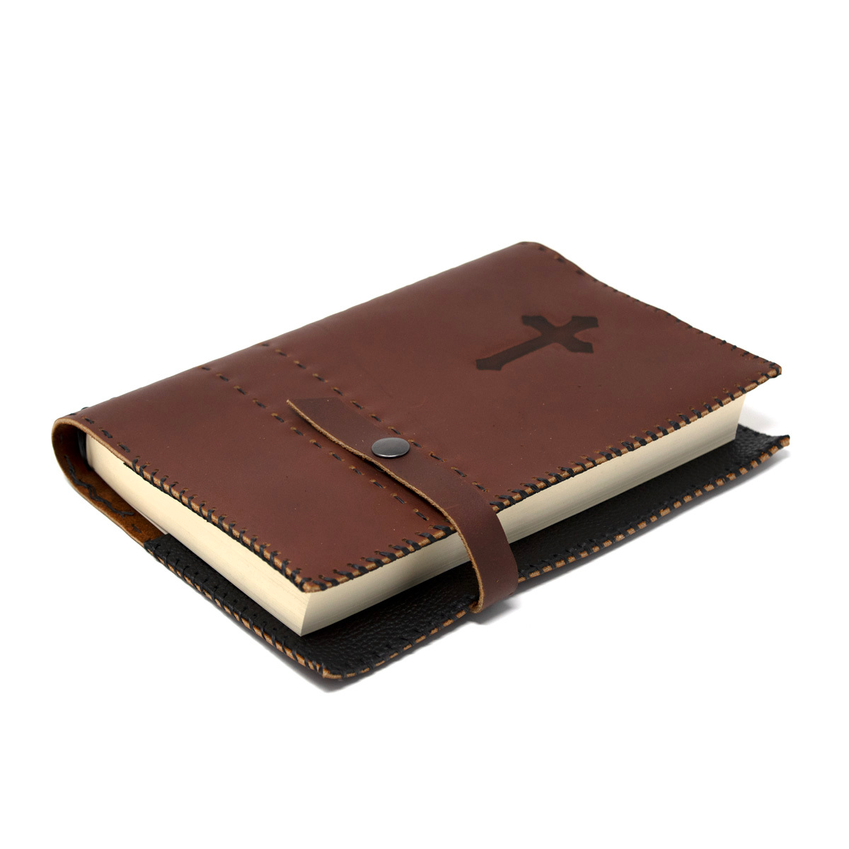 OreMoose || Bible Cover (Moose) - Handmade Leather Bible Cover with Cross Design