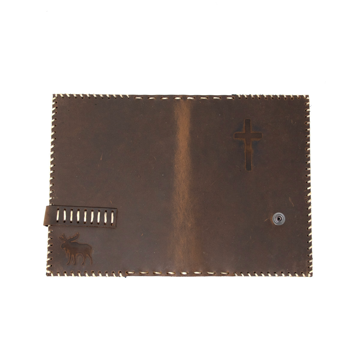 OreMoose || Magnificat Cover (Grizzly Bear) - Handmade Leather Magnificat Cover with Cross Design