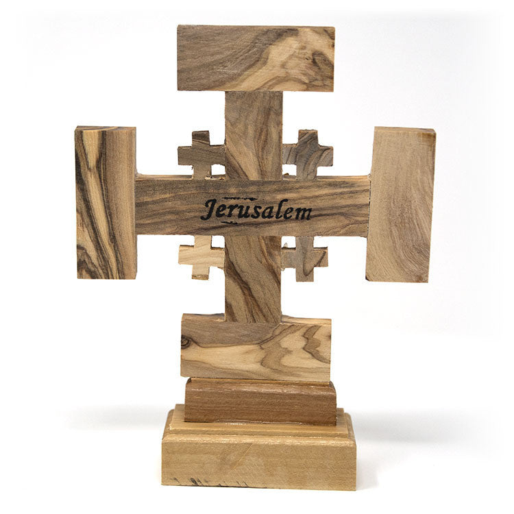 Olive Wood Jerusalem Cross