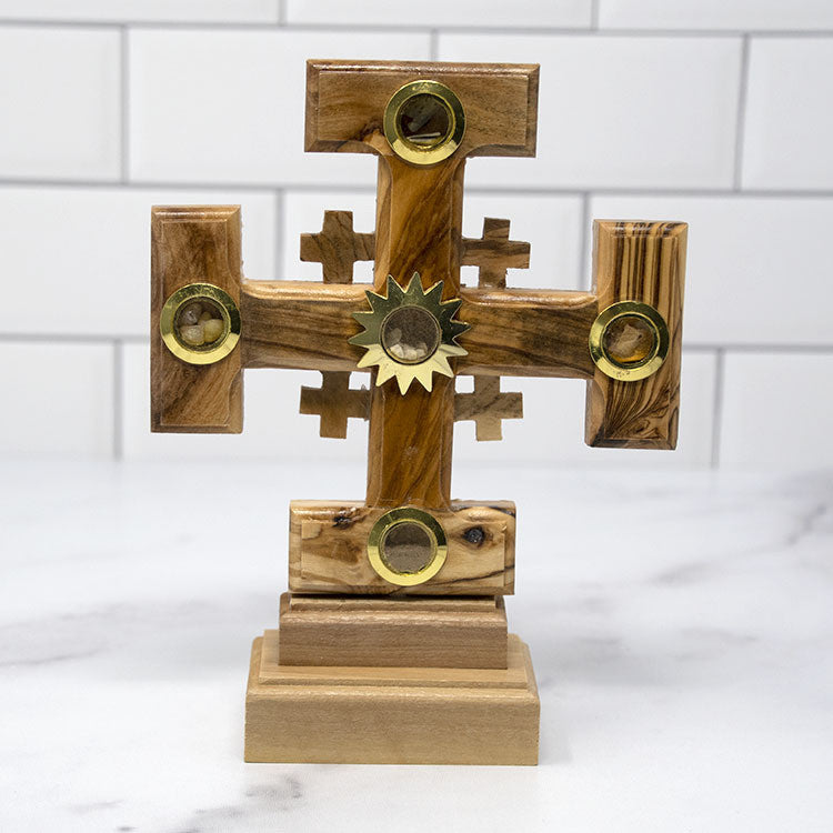Olive Wood Jerusalem Cross