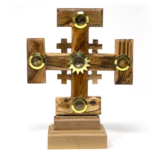 Olive Wood Jerusalem Cross