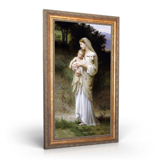 L'Innocence painting by William-Adolphe Bouguereau (1881) - Framed Canvas - 12" x 22"