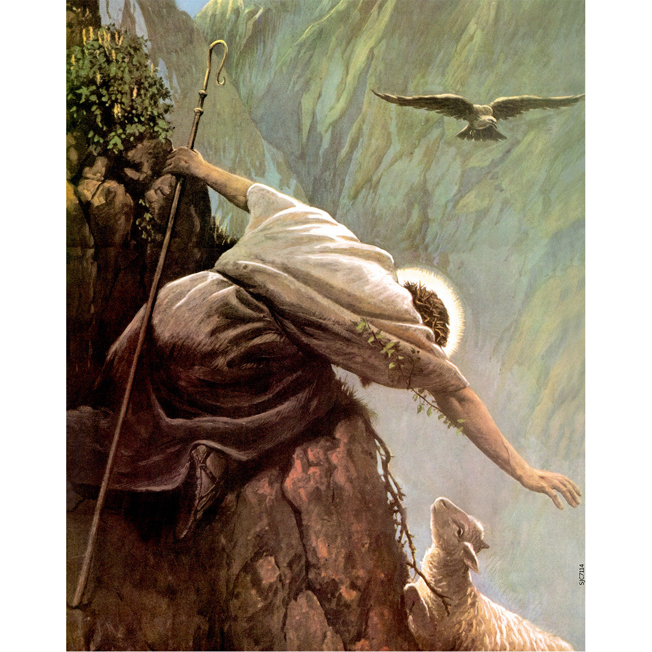 The Lost Sheep painting by Alfred Usher Soord - Canvas Print - 8" x 10" - Good Shepard Painting