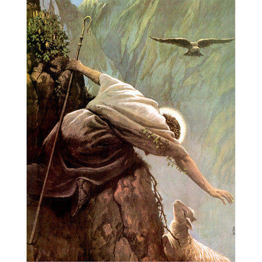 The Lost Sheep painting by Alfred Usher Soord - Canvas Print - 8" x 10" - Good Shepard Painting