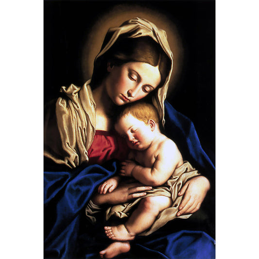 Madonna and Child painting by Giovanni Battista Salvi da Sassoferrato (1640) - Canvas Print - 12" x 18"
