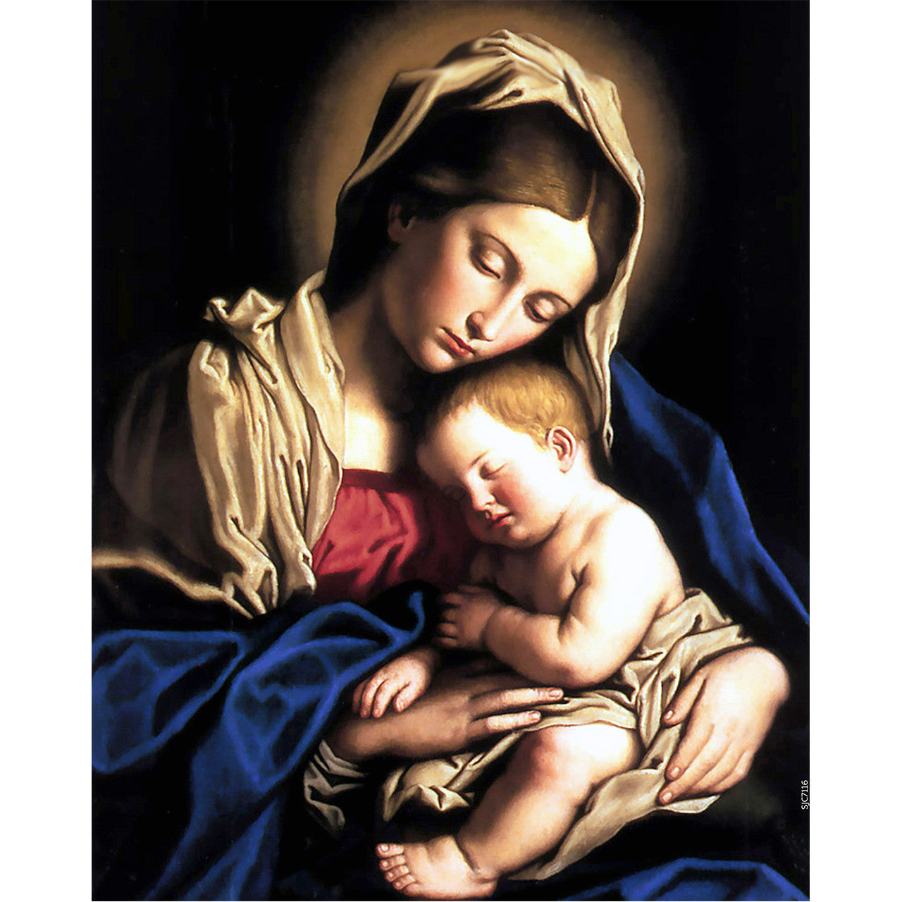 Madonna and Child painting by Giovanni Battista Salvi da Sassoferrato (1640) - Canvas Print