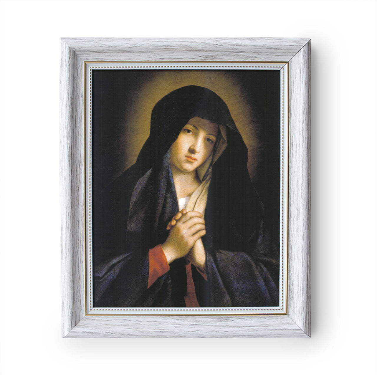 Madonna in Sorrow painting by Giovanni Battista Salvi da Sassoferrato - White Frame - Framed Canvas - 8" x 10"