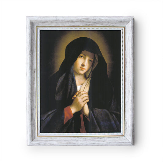Madonna in Sorrow painting by Giovanni Battista Salvi da Sassoferrato - White Frame - Framed Canvas - 8" x 10"