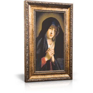 Madonna in Sorrow - Framed Canvas 6" x 11" (Including frame: 9.5" x 14.5")