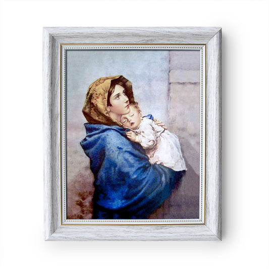 Madonna of the Streets painting by Roberto Ferruzzi (1897) - White Frame - Framed Canvas - 8" x 10"