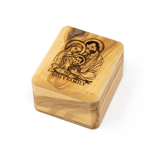 Olive Wood Holy Family Box
