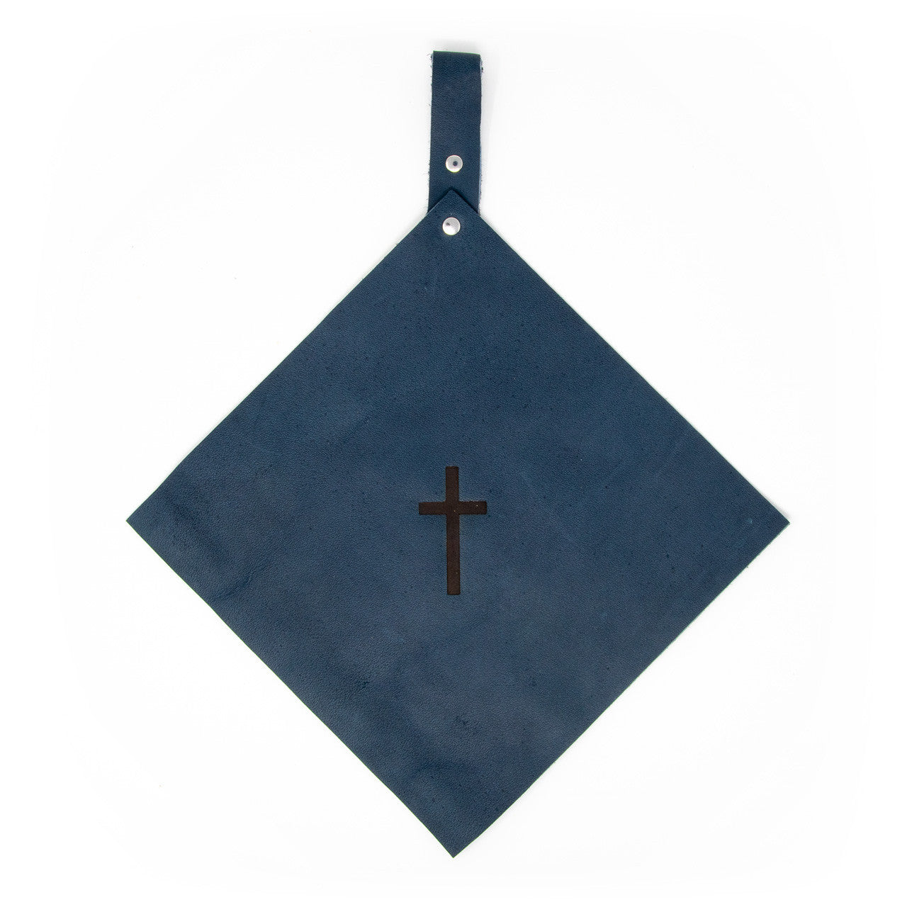 OreMoose || Pot Holder (Denim) - Handmade Leather Pot Holder with Cross Design