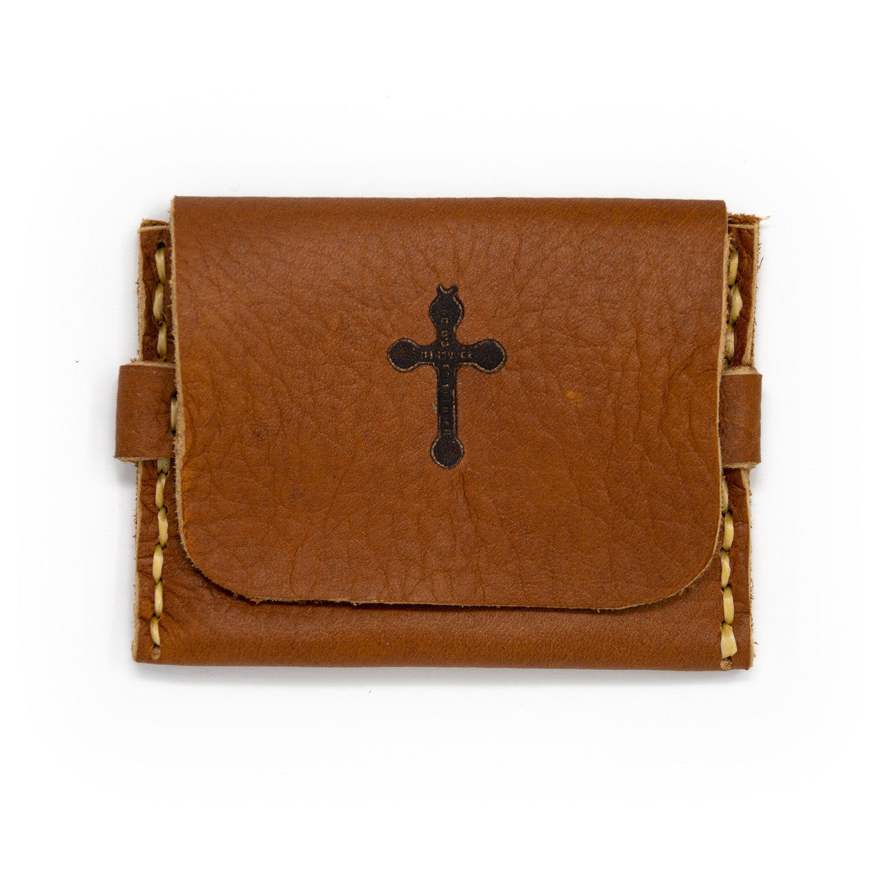 OreMoose || Rosary Pouch (Tan Casco) - Handmade Leather Pouch with Envelope Feature