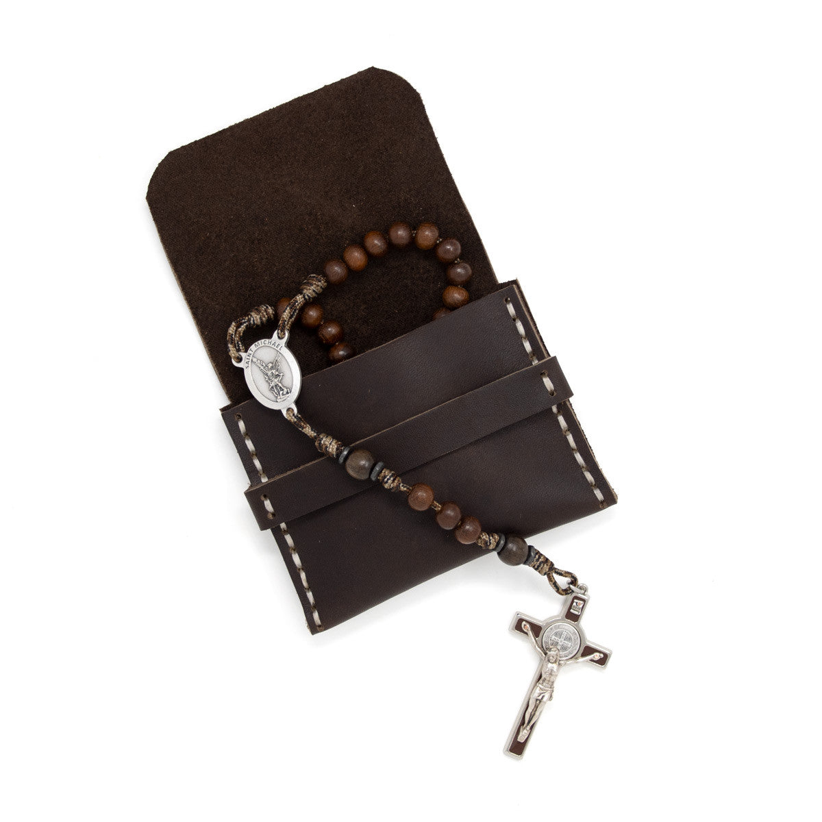 OreMoose || Rosary Pouch (Mink) - Handmade Leather Pouch with Envelope Feature