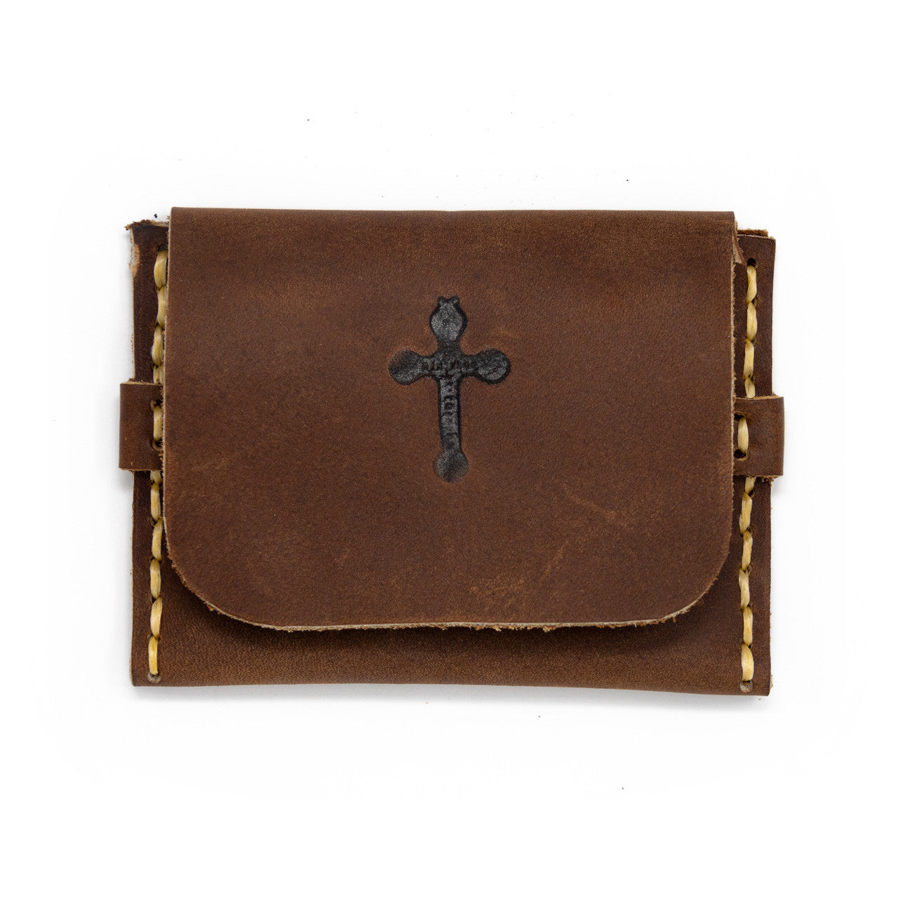 OreMoose || Rosary Pouch (Amber) - Handmade Leather Pouch with Envelope Feature