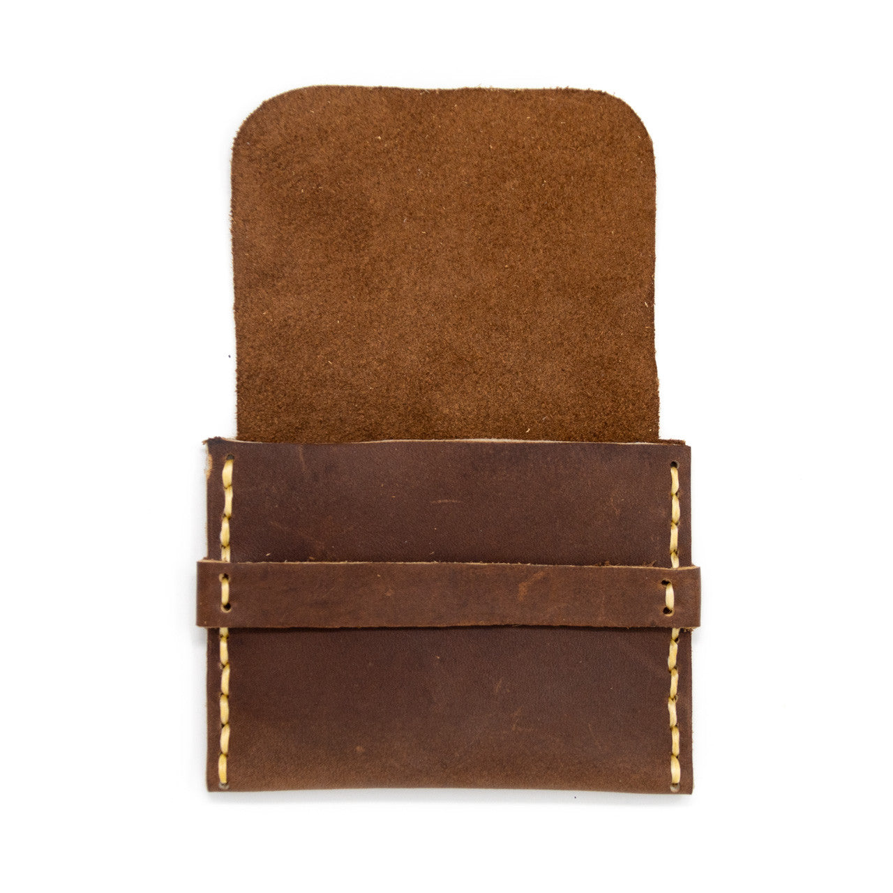 OreMoose || Rosary Pouch (Amber) - Handmade Leather Pouch with Envelope Feature