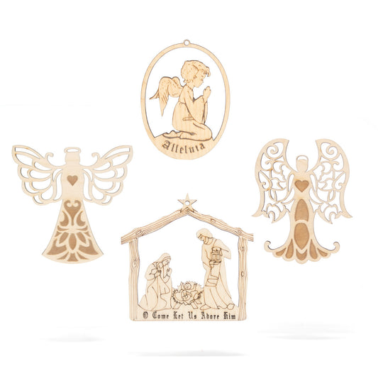 Subiaco Abbey | 4-Pack Assorted Wooden Ornaments