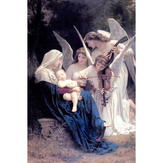 Song of the Angels painting by William-Adolphe Bouguereau (1881) - Canvas Print - 12" x 18" - La Vierge aux Anges