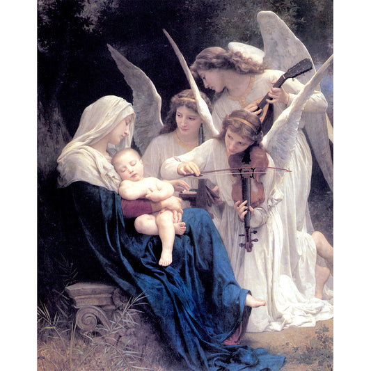 Song of the Angels painting by William-Adolphe Bouguereau (1881) - Canvas Print - 16" x 20" - La Vierge aux Anges