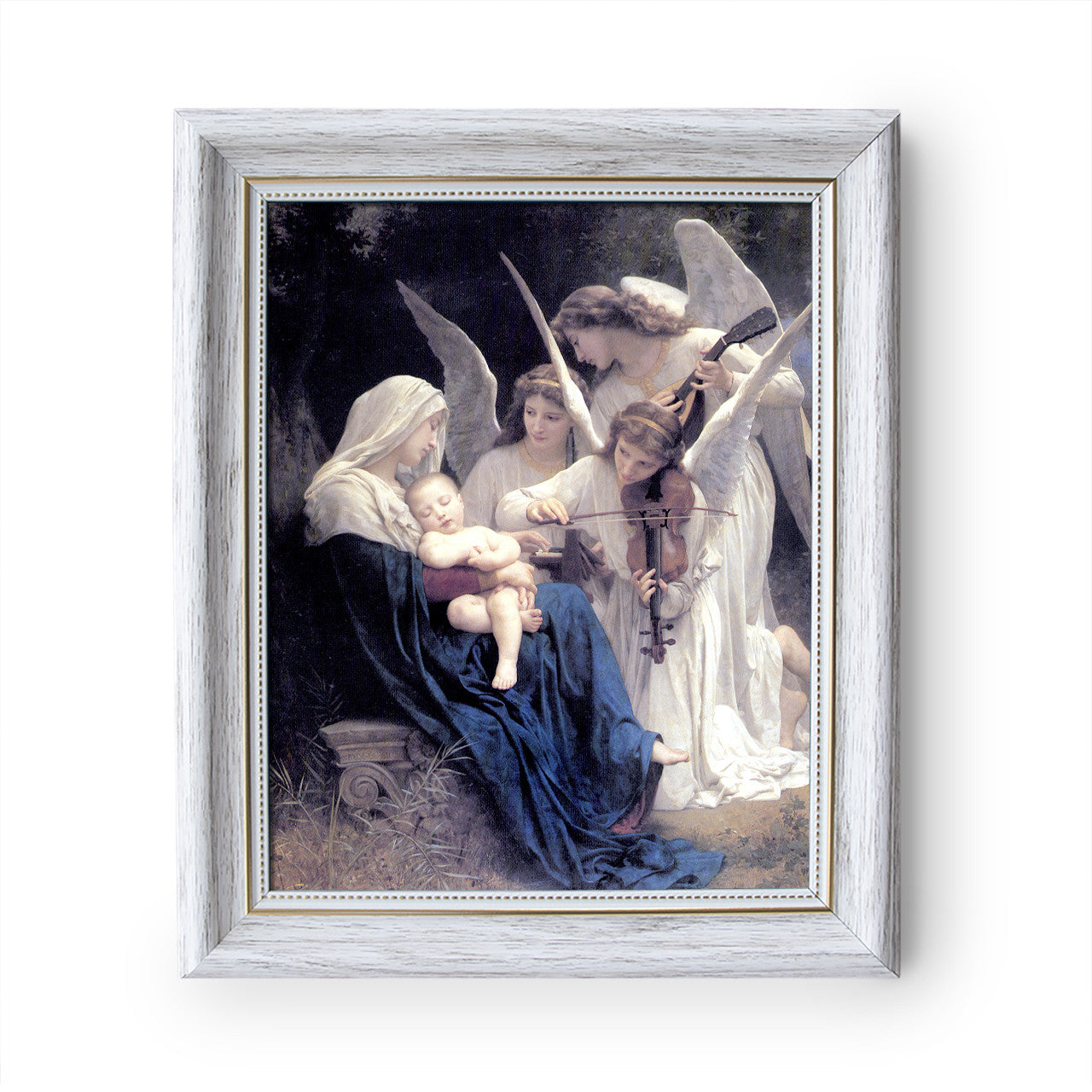 Song of the Angels painting by William-Adolphe Bouguereau (1881) - White Frame - Framed Canvas - 8" x 10"