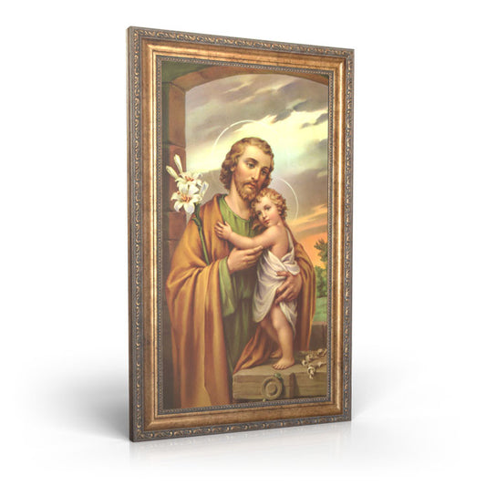 Traditional Image of St. Joseph - Framed Canvas
